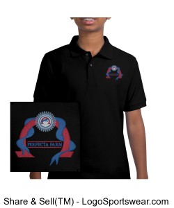 Youth Black Polo Design Zoom